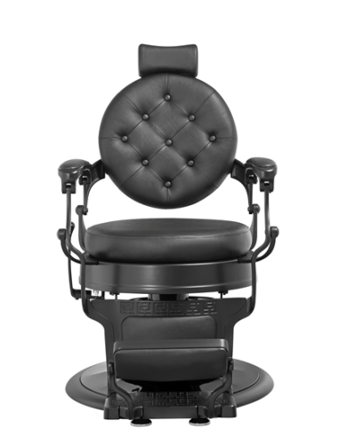  Fotel barberski Igor Black tapicerowany – Vintage Retro