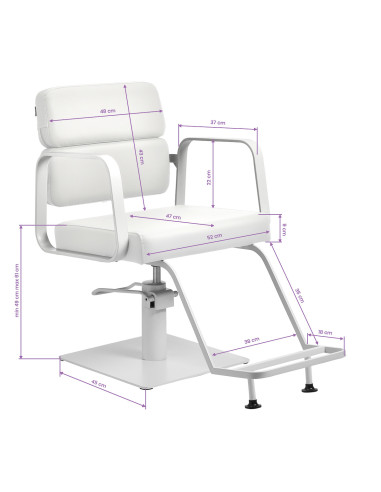 Fauteuil de coiffure Porto – Blanc Intégral 