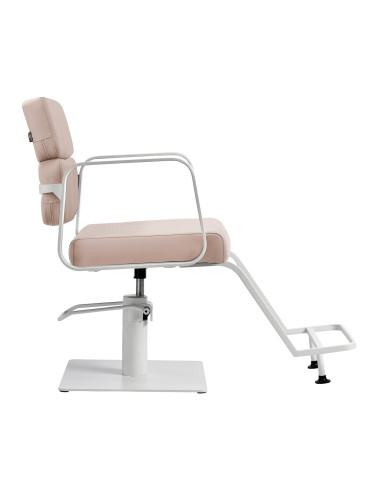 Poltrona da parrucchiere Porto – Beige e bianco