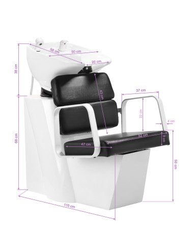 Porto Shampoo unit White & Black 