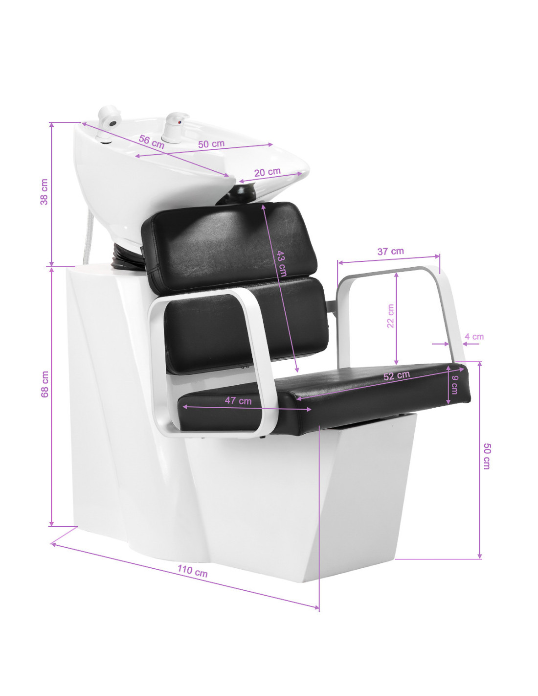 Porto Shampoo unit White & Black 