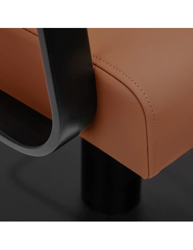 Poltrona da parrucchiere Porto – Nero e terracotta arancione