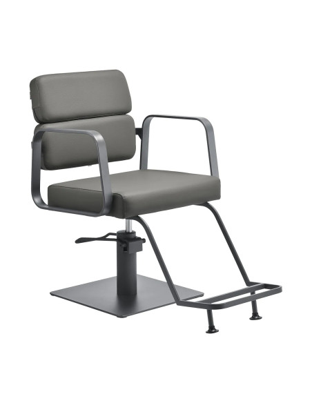 Sillón de peluquería Porto – Gris y Gris Cromo