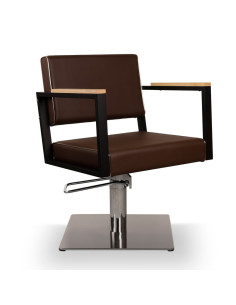 Cadeira de cabeleireiro OCEAN Brown – Design robusto e conforto profissional