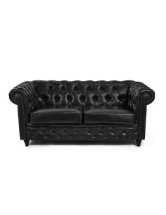 Dock Black Waiting Sofa – High-End Chesterfield Style