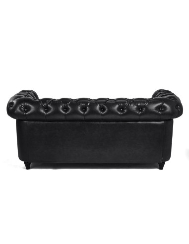 Dock Black Waiting Sofa – High-End Chesterfield Style