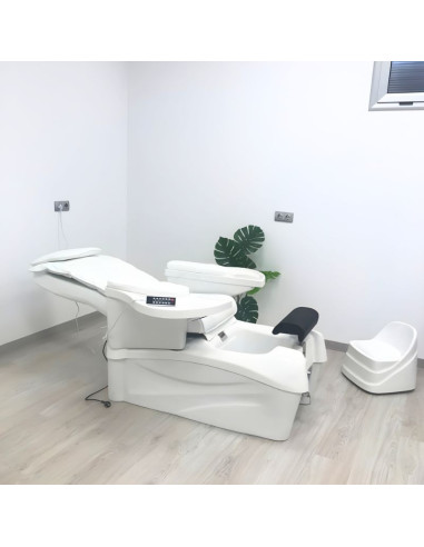 Sillón Pedispa OMEGA de lujo negro: Shiatsu, cromoterapia, bañera de hidromasaje y bomba de drenaje