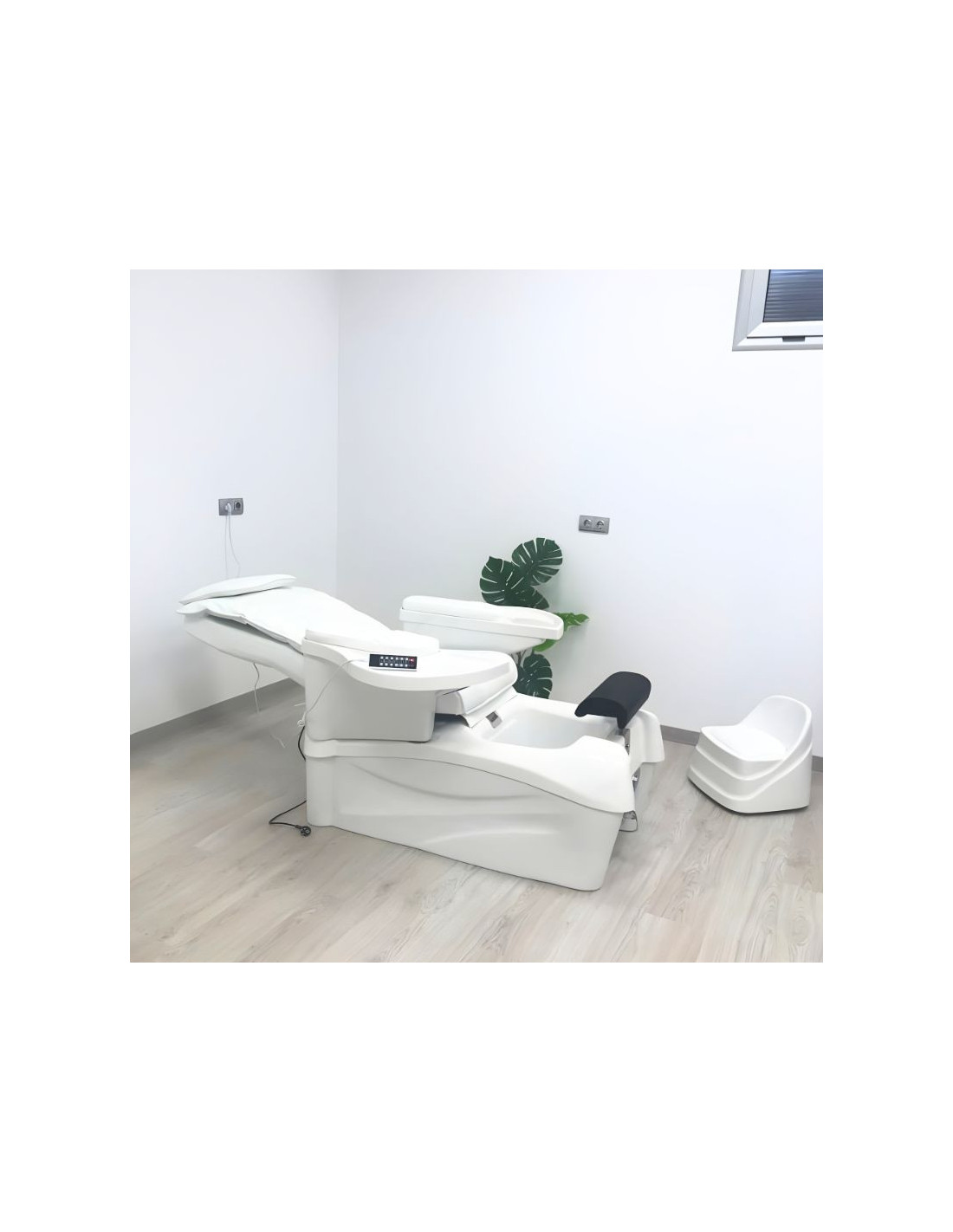 Sillón Pedispa OMEGA de lujo negro: Shiatsu, cromoterapia, bañera de hidromasaje y bomba de drenaje