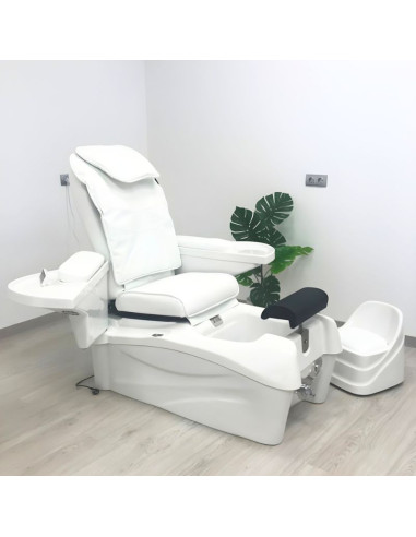 Sillón Pedispa OMEGA de lujo negro: Shiatsu, cromoterapia, bañera de hidromasaje y bomba de drenaje