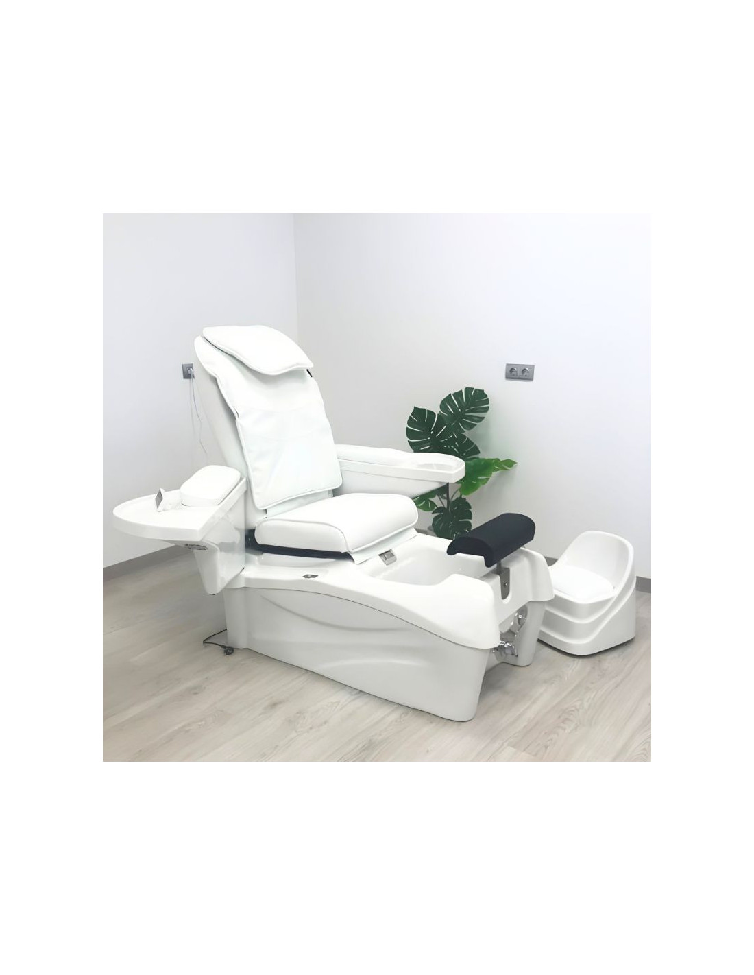 Sillón Pedispa OMEGA de lujo negro: Shiatsu, cromoterapia, bañera de hidromasaje y bomba de drenaje