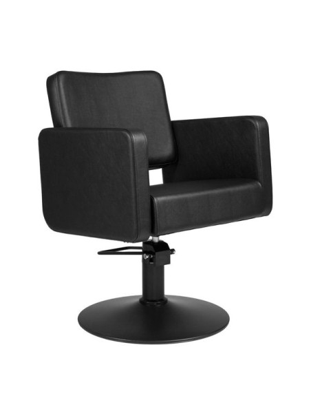 TRESSE Friseurstuhl, komplett in Schwarz – Runder Sockel und professionelle Hydraulikpumpe