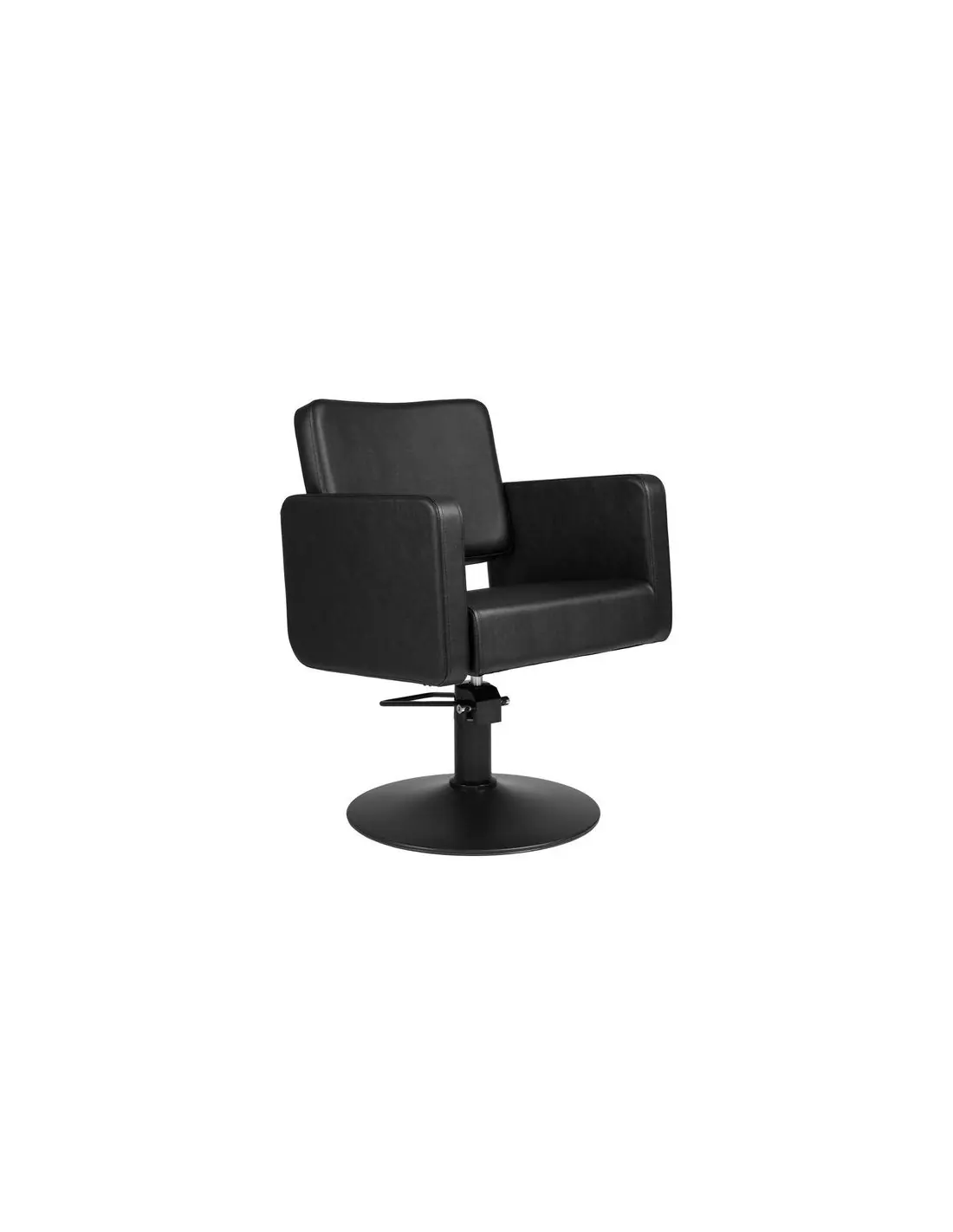 TRESSE Friseurstuhl, komplett in Schwarz – Runder Sockel und professionelle Hydraulikpumpe