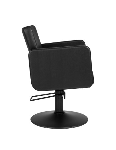 TRESSE Friseurstuhl, komplett in Schwarz – Runder Sockel und professionelle Hydraulikpumpe