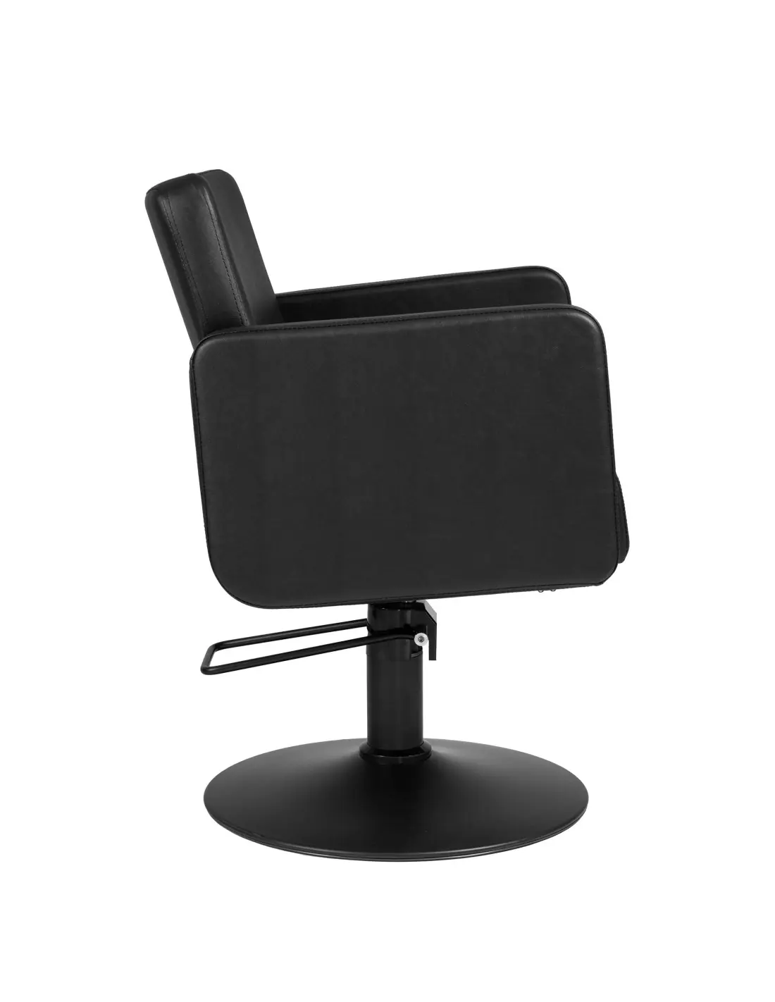 TRESSE Friseurstuhl, komplett in Schwarz – Runder Sockel und professionelle Hydraulikpumpe