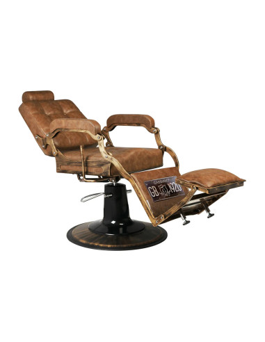 BOSS Cuoio Antico Barber Chair – Oud licht leer en vintage elegantie 