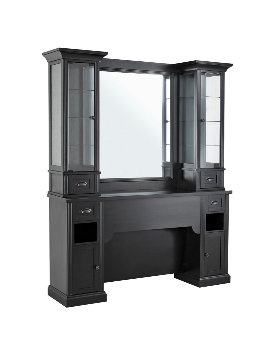 WILLIAM 2B Friseursalon – Premium Retro Schwarz mit Vitrinen