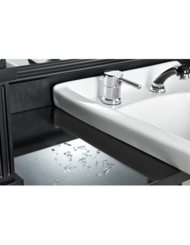 William 1B Friseur-Styling-Station mit Waschbecken – Retro Schwarz Pro